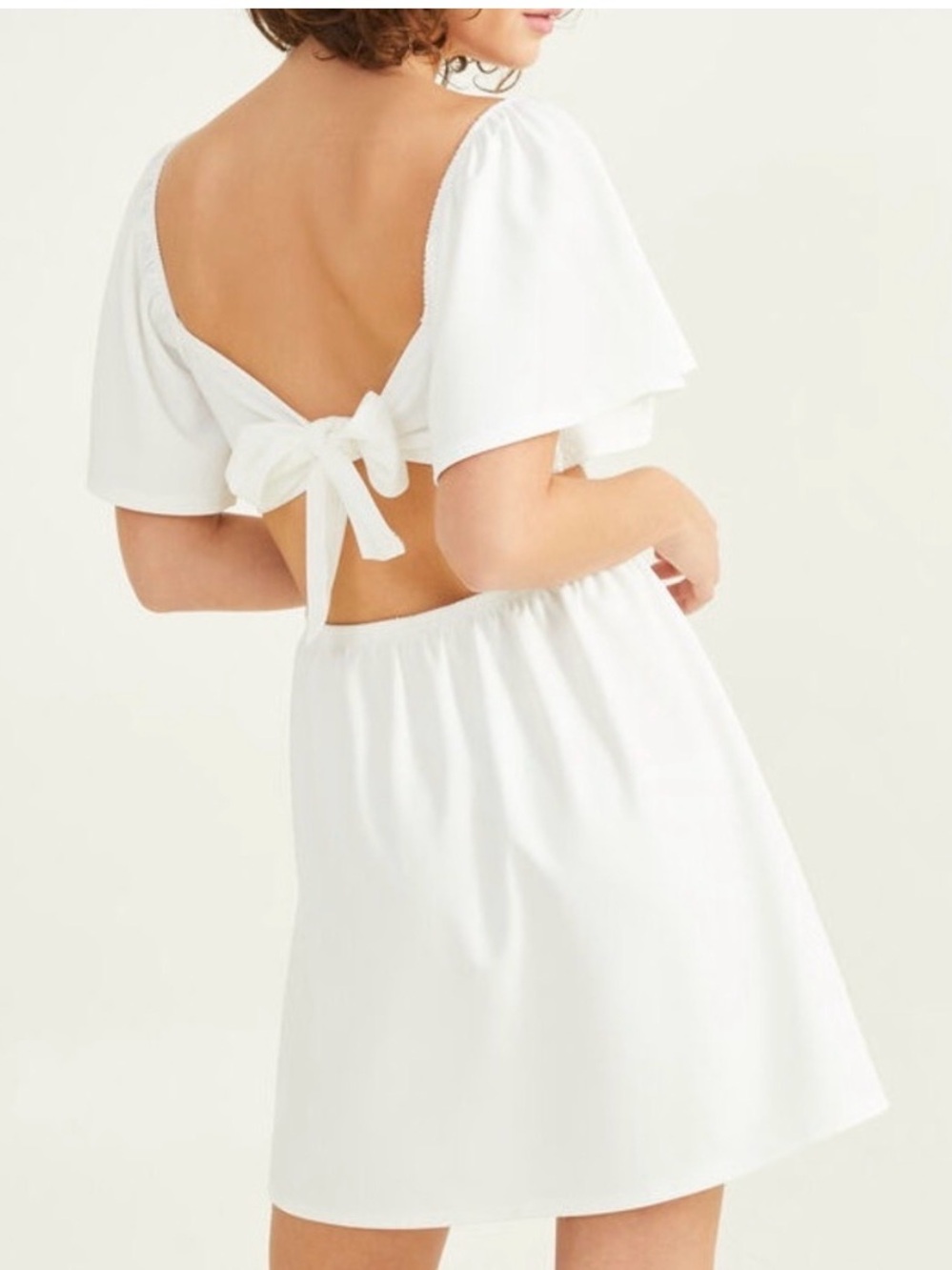 Altar’d State White Open-Back Tie Mini Dress - NWT